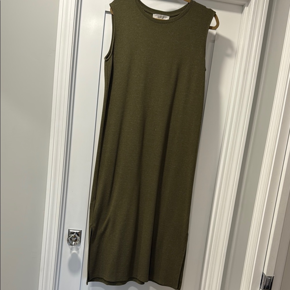LOFT Green  Midi Dress
